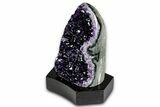 Deep Purple Amethyst Geode With Wood Base - Uruguay #342805-1
